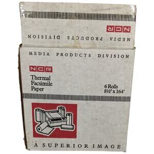 6 ROLLS NCR Thermal FACSIMILE PAPER 88404 8.5" X 164' 1" CORE Superior Sensitve